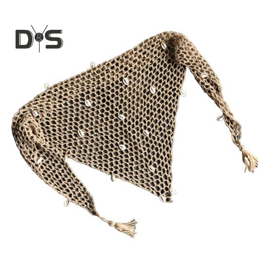 Summer Beach Shawl Sequin Shell Embellished Hollow Fishnet Bikini Shawl Pullover Cover Up Beachwear Beach Wrap