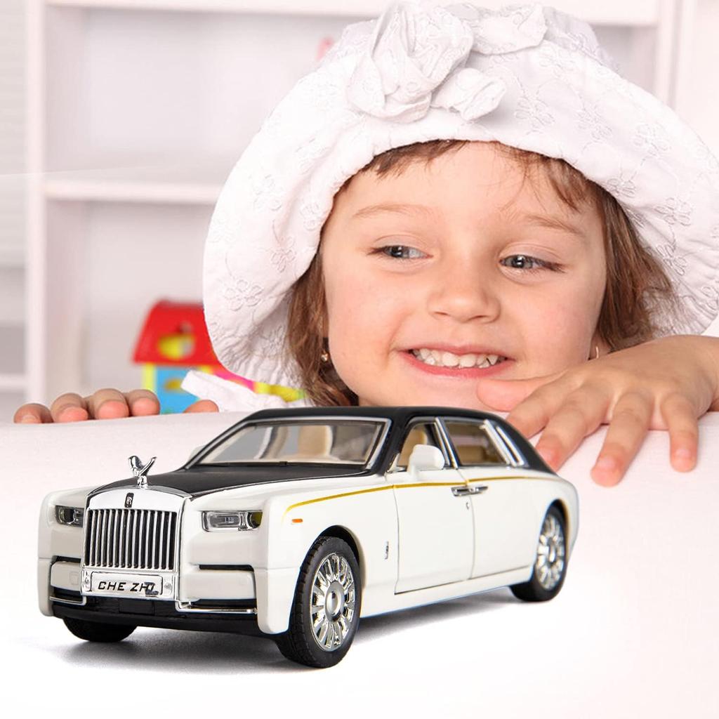 1/32 масштабная модель автомобиля Rolls-Royce Phantom, игрушечный автомобиль из цинкового сплава со звуком и светом для детей, подарок для мальчиков и девочек