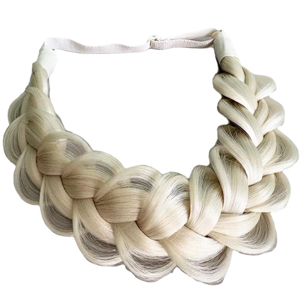Elastic Band Synthetic Braided Hair Band Adjustable Fishbone Braid Lazy Headband Women