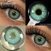 1 пара контактных линз синего цвета, цветные линзы для красоты глаз, макияж, линзы для серых зрачков, годовые косметические линзы, зеленые контакты