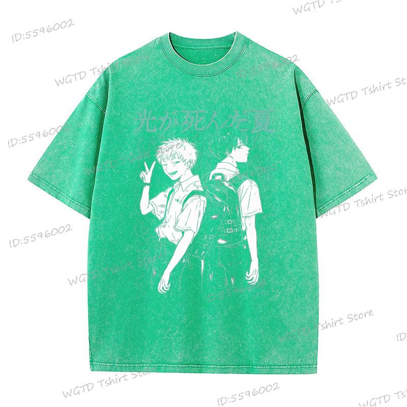 Футболка "The Summer Hikaru Died Shirt" в стиле харадзюку, уличная мода, хлопковая футболка для мужчин и женщин, аниме-одежда, манга, винтажные футболки.