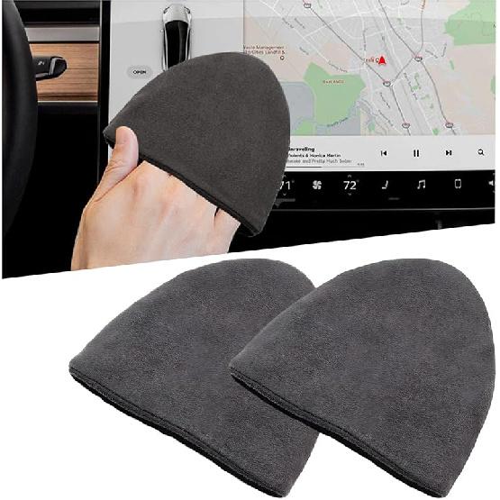 Car Screen Cleaner, 4.72×3.93" Triangle Microfiber Auto Screen Cleaning Pad, Foldable Touch Screen Cleaner Cloth for Vehicle Dashboard LCD Display,