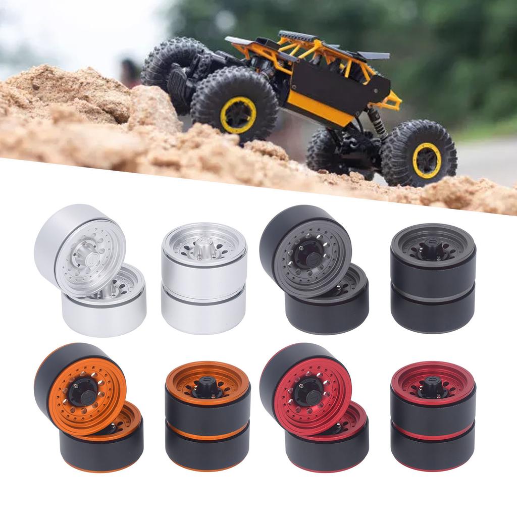 4PCS RC Beadlock Wheel Rim Set 1,9 дюймов Алюминиевый сплав 1/10 RC Автомобильная ступица колеса для осевого SCX10 I II II