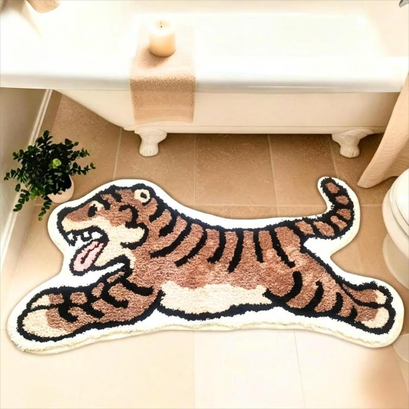 Cartoon Shark Shaped Fluffy Rug Cute Ocean Animal Non Slip Long Kids Bedroom Bathroom Entry Decor Carpet