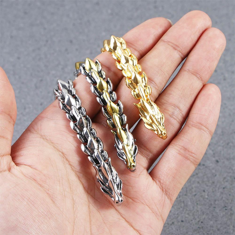 Silver Fashion Men's Jewelry Chain Bracelet Teenager jewelry Gold Dragon Bracelet Men's Accessories