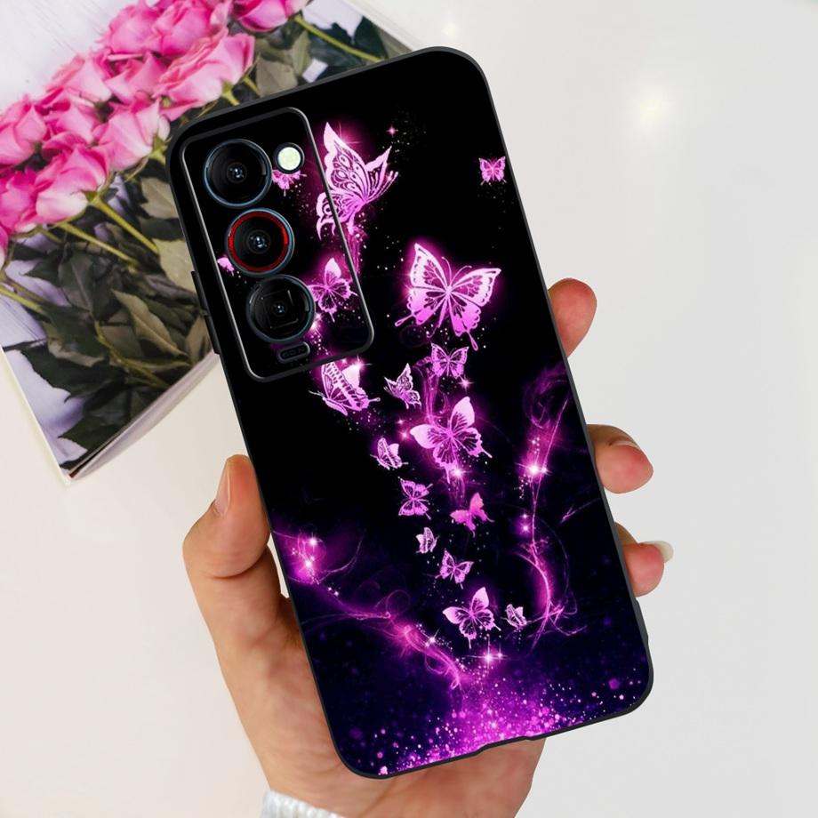 For Tecno Camon 18 P 18 Premier Camon18 Phone Case Capa Soft Liquid Silicone Bumper Etui Animals Flower Printed Funda Camon18