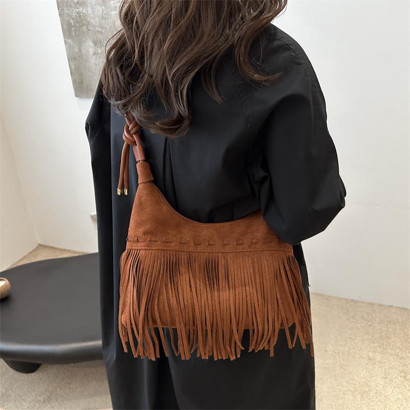 Vintage Stylish Women's Fringe Tote Bag Large Capacity Chic Everyday Handbag