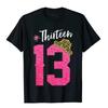 13 лет Официальная футболка для девочек-подростков на 13-й день рождения Премиум-футболка с фирменным принтом Футболки из хлопка Топы Футболки для мужчин Индивидуальные
