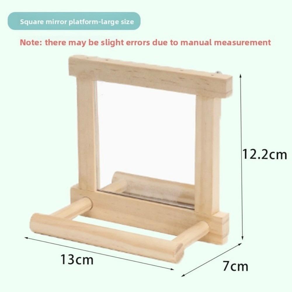 Square Bird Perch Stand Wooden Parrot Toys Creative Branch Perch Rod Stand Cage Accessories
