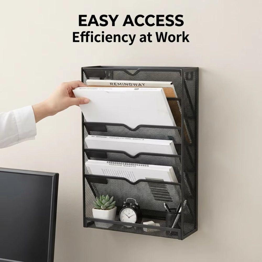 6 Layer Mail Paper Document Holder Large Capacity Paper Document Letter Sorter Office Organization