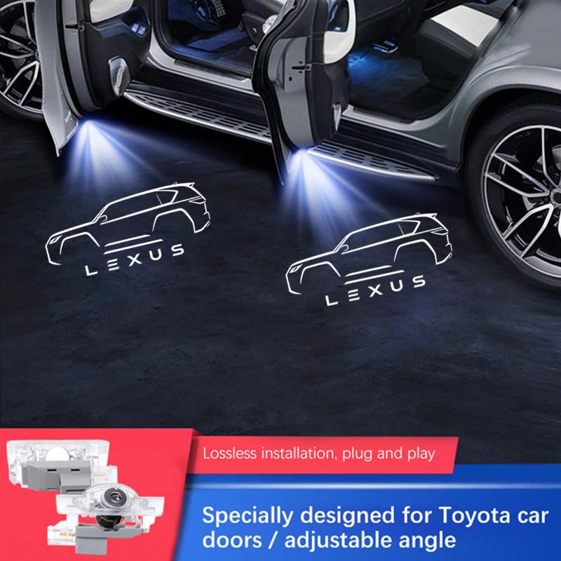 2Pcs LED Decoration warning tool For LEXUS ES LS IS IF LX GS GX HS NX LM LC LF RZ RC Car Door Welcome Light Accessories AEH1