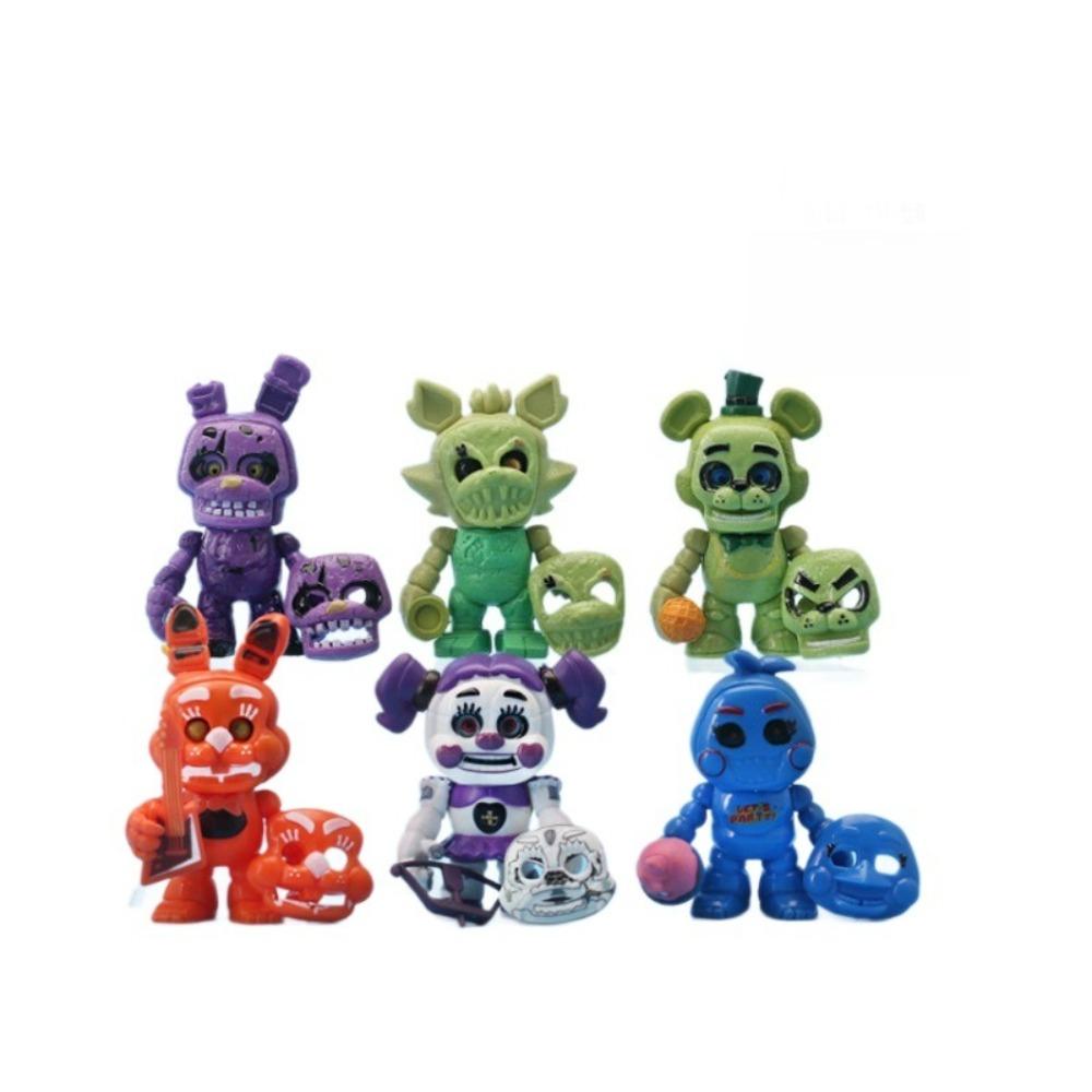6 шт. Фигурки Fnaf Five Nights At Freddy'S с съемными масками Коллекционные игрушки Подарок на день рождения