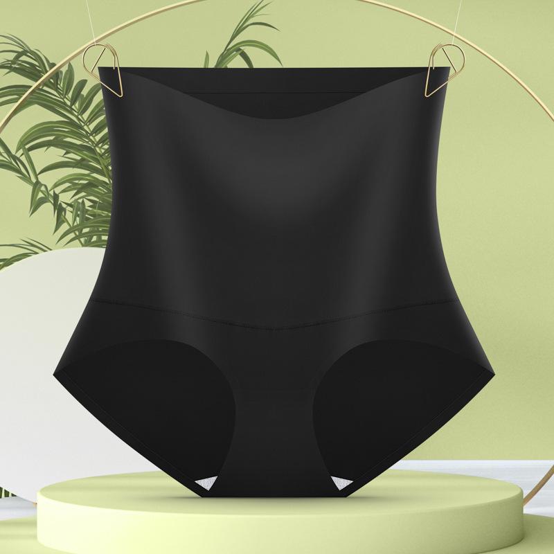 Flarixa Бесшовные трусики из ледяного шелка с высокой талией для живота, тренажер для талии, подтяжка бедер, корректирующее белье, женские трусики, моделирующие тело, корсет