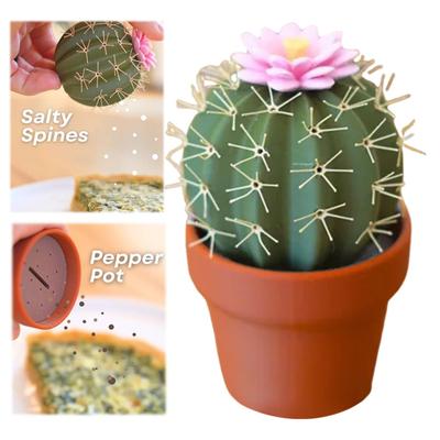 Набор солонок и перечниц «Кактус» с воронкой в виде цветка, кухонный диспенсер для специй, подарок на новоселье для гурманов