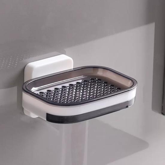 Мыльница Двухслойная Мыльница для душа с Сильной Присоской Легко Устанавливается Без Сверления Настенная Мыльница