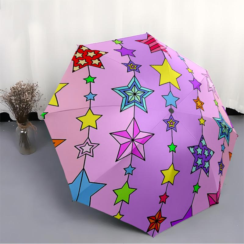1pc Hanging Stars Automatic Umbrella Portable Home Essential Umbrella, Iron Umbrella Structure Suitable for All Seasons yy251123183