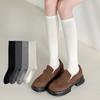 Female Spring and Autumn Solid Color Long Leg Pile Pile Cotton Socks