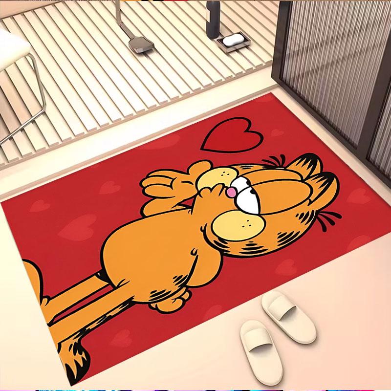 Garfield Print Rug, Washable Floor Carpet, For Entryway Dorm Laundry Room Office Study, Home Decor Birthday Christmas Gift