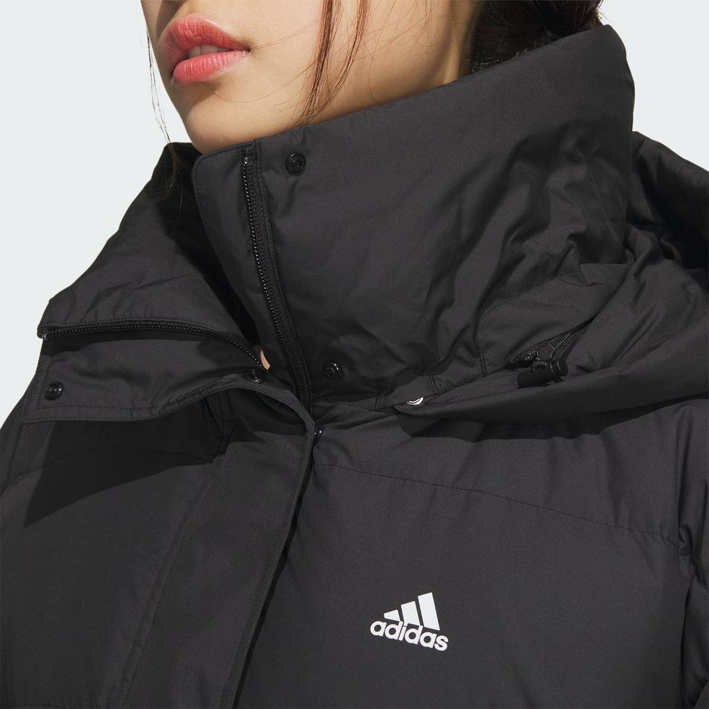 Adidas Длинная спортивная повседневная куртка с капюшоном, ветрозащитная, водонепроницаемая, женская куртка черного цвета IV7556