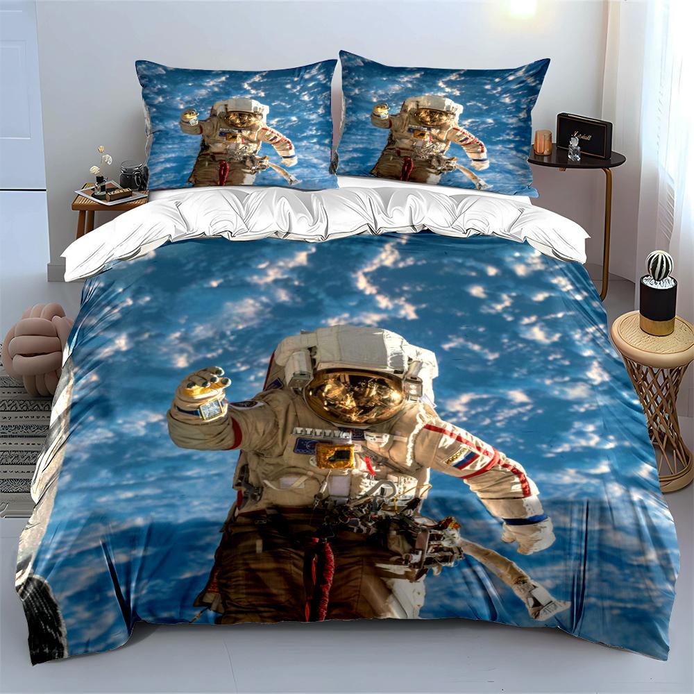 Astronaut Space Exploration Bedding Set Bedding set (1 duvet cover, 2 pillowcases, duvet not included)