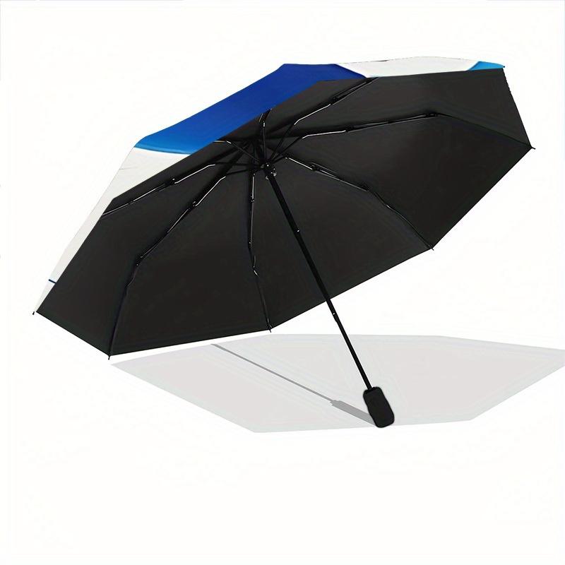 1pc Swan Night Sky Automatic Open 8-Rib Windproof Umbrella, Travel & Commuting, Suitable for All Seasons, Lightweight Portable 112