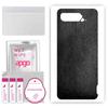 apgo Protective Skin Sticker for the Back Compatible with Asus ROG Phone 5, Wrap Film, Foil, Vinyl - Pattern Black Leather