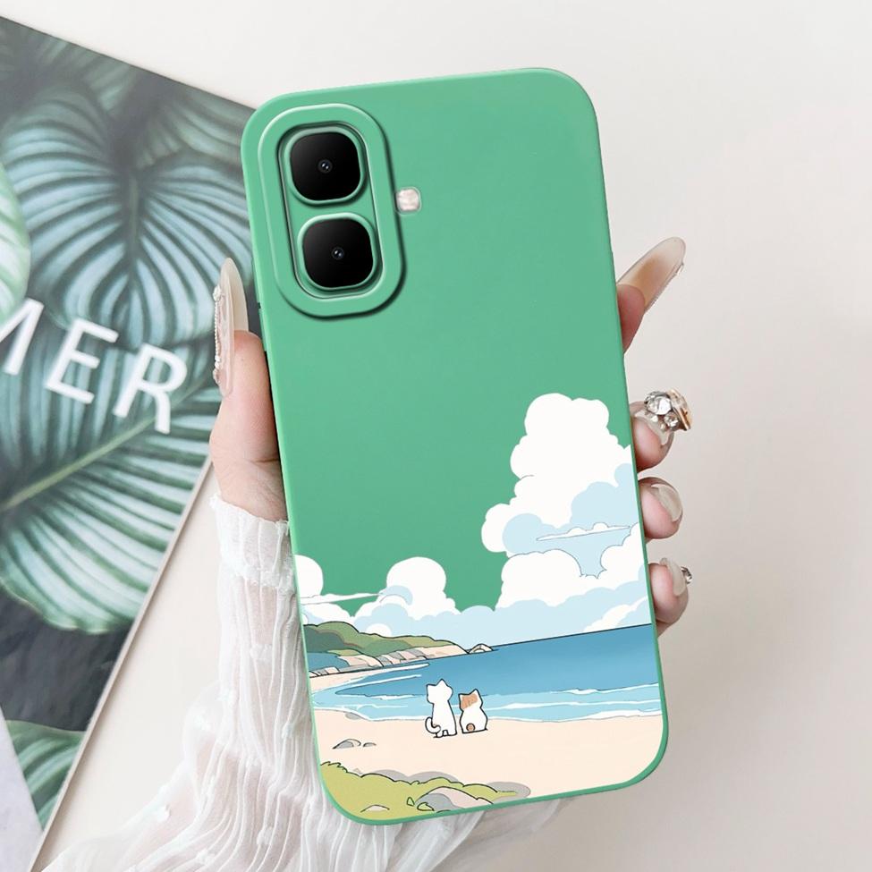 For Tecno Pop 10 4G Cover Case Silicone Cute Cartoon Fashion Flowers Love Shockproof Cover For Techno Pop 10 Phone Case Bumper