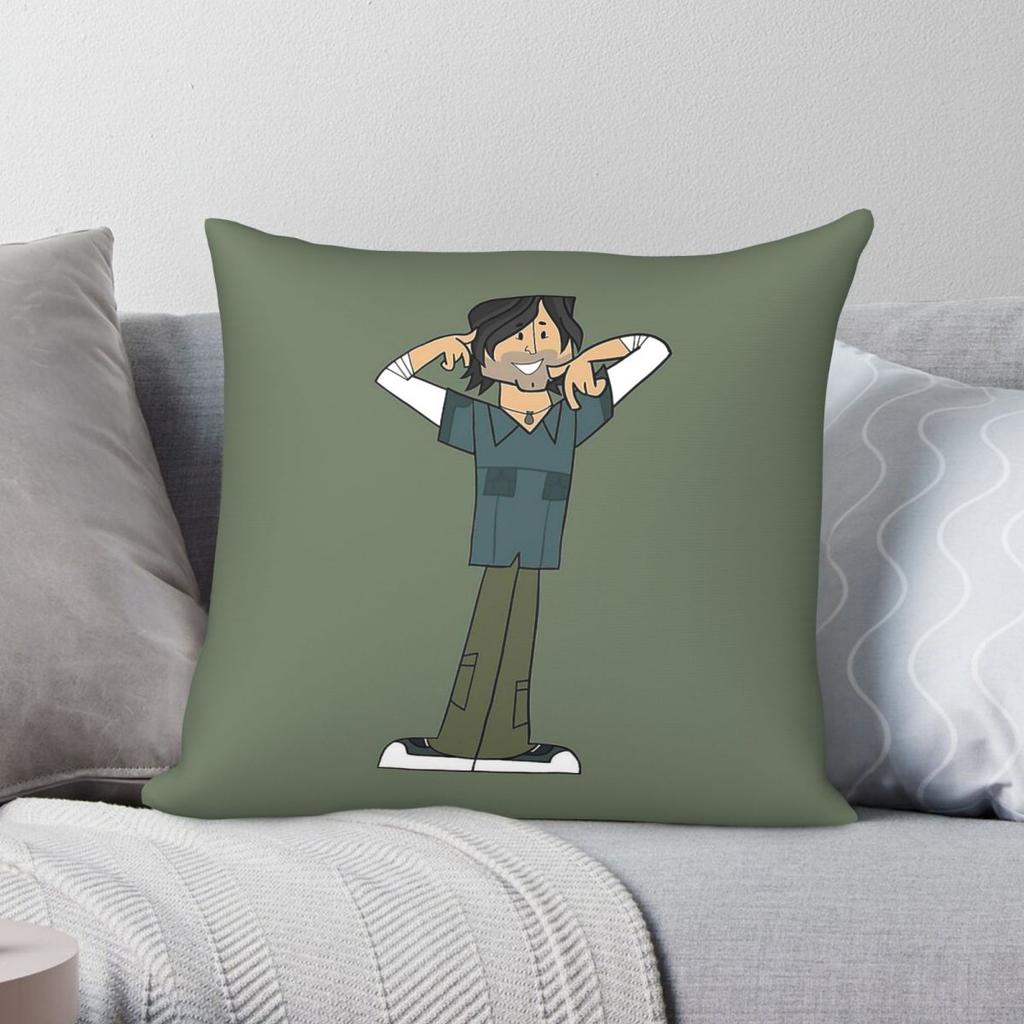 Total Drama Chris Mclean Square Pillowcase Polyester Linen Velvet Pattern Zip Decor Sofa Seater Cushion Cover x