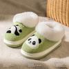Хлопковые туфли для девочек, милые панды, домашние, нескользящие, бархатные, теплые, для мальчиков, детские, хлопковые туфли, сумка, каблук, тапочки