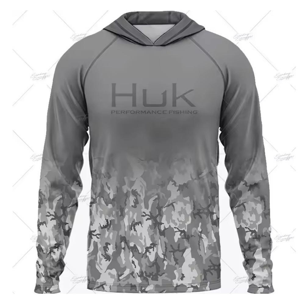 HUK Летний костюм для рыбалки с длинным рукавом, с капюшоном, защита от солнца UV UPF 50+, дышащий, быстросохнущий