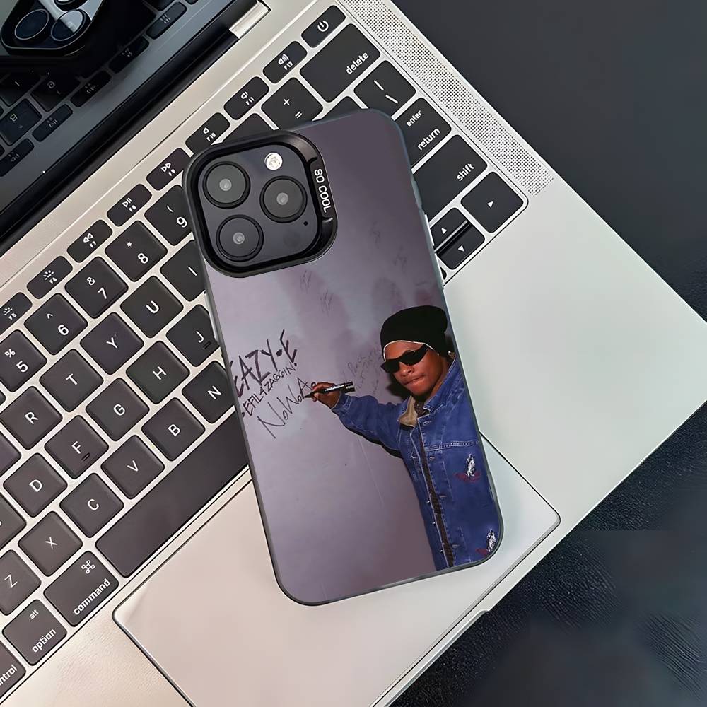Чехол для телефона рэпера E-Eazy E для iPhone 16,15,14,13,12,11,Pro,XS,Max,Plus,Mini,SE4,E Черный Матовый Ударопрочный Чехол