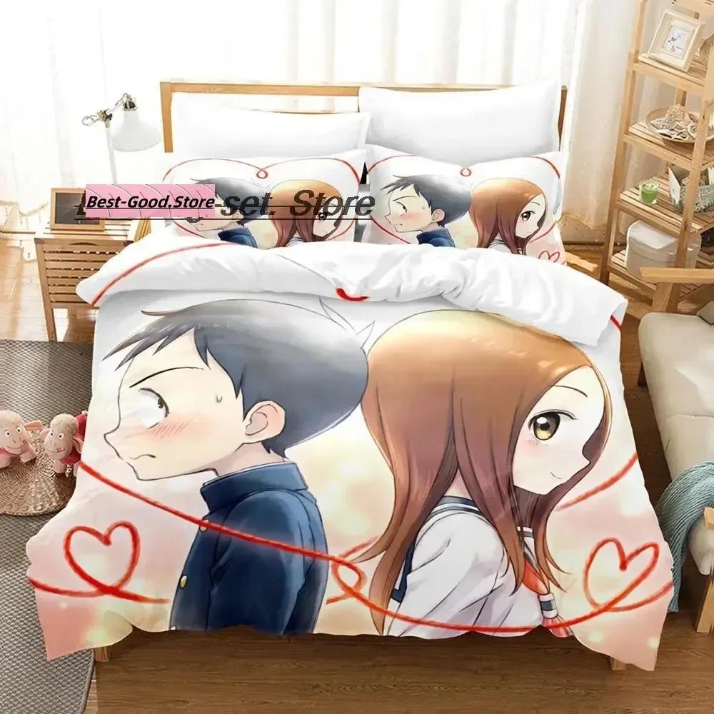 3D Master Takagi-san Постельное белье Комплект Пододеяльник Наволочка Односпальный Двуспальный Queen Super King Размеры Комплекты