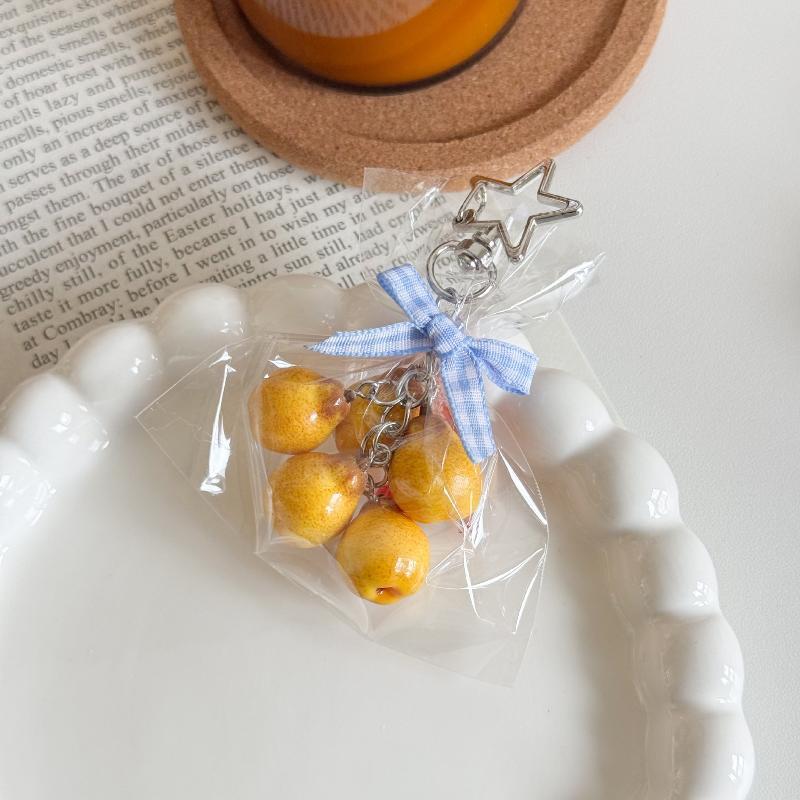 Creativity Mini Banana Pineapple Pendant Keychain Simulation Fruits Design Backpcak Hanging Piece Bag Charm Car Key Chain