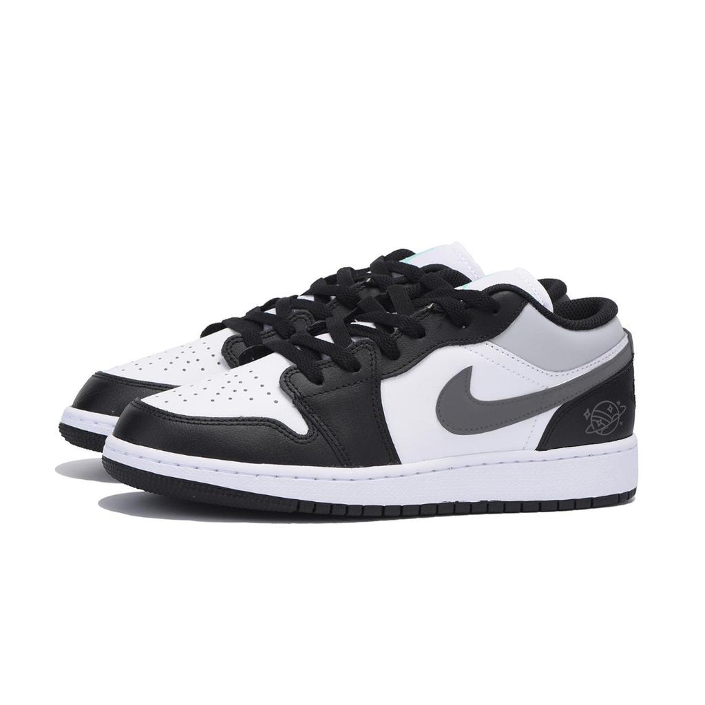 Jordan Air Jordan 1 Износостойкие Низкие Винтажные Баскетбольные Кроссовки Мужские Черно-Бело-Серые 553558-131(Команда85-)