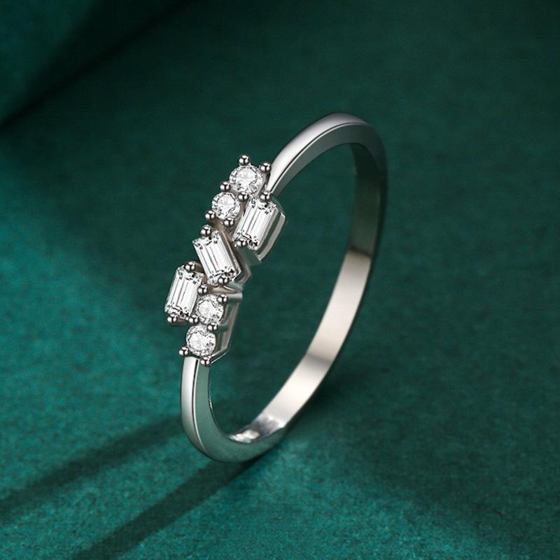 Tancise Classic 925 Sterling Silver Zircon Ring Ladies Jewelry Wedding Promise Party Gift
