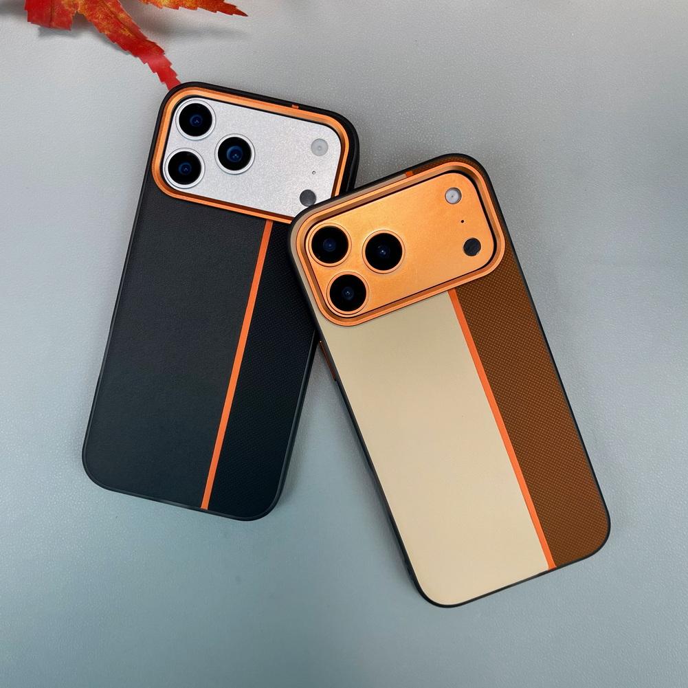 Трехцветный кожаный пэчворк с магнитным кольцом MagSafe Чехол для iPhone 17 Pro Max 17 Pro Air 16 pro 15 14 Защитная крышка для объектива