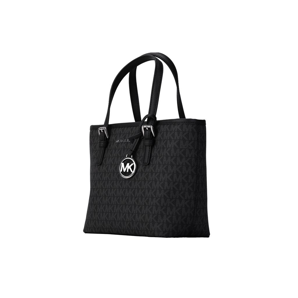 Michael Kors Сумка-тоут Jet Set с монограммой, винтаж, ПВХ, женская, черная 35T9STVT0B-BLACK