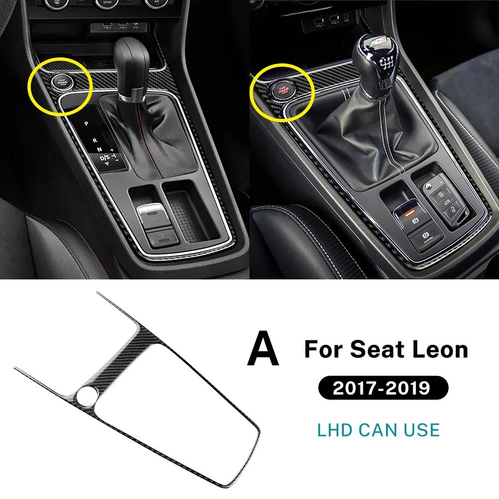 Carbon Fiber Gear Shift Panel Frame for Seat Leon 2017 2018 2019 Interior Accessories LHD RHD