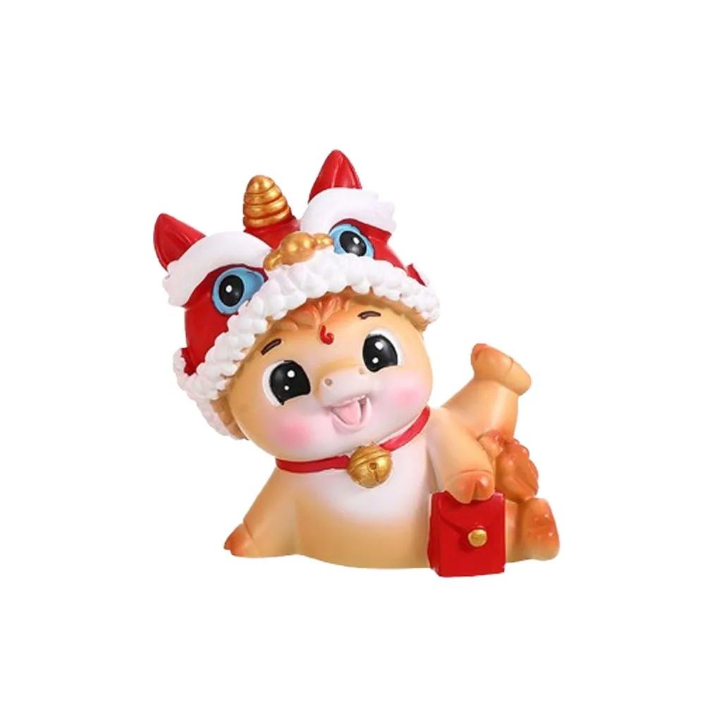 Cute 2026 Horse Year Mascot Resin Lifelike Zodiac Horse Figurines Year of The Horse Decorative Car Interior Ornament Table Desk