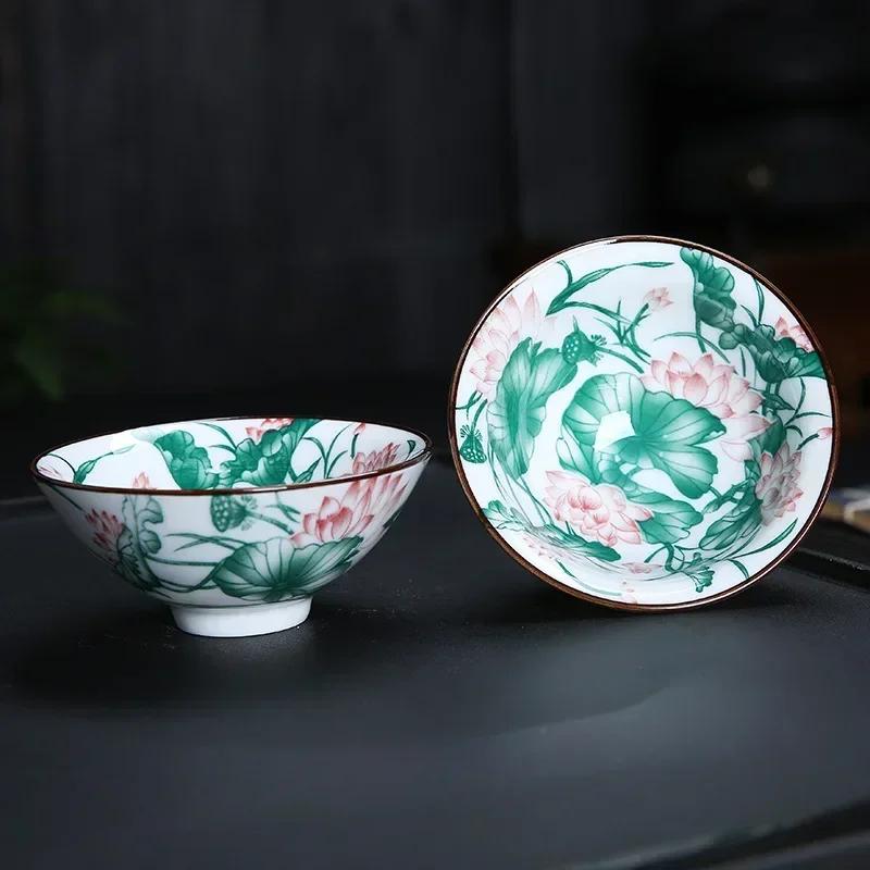 1 шт. китайская бутиковая керамическая чашка для чая, сине-белая фарфоровая чаша для чая, расписанная вручную, чашка для чая для путешествий и медитации, чайный набор 70 мл