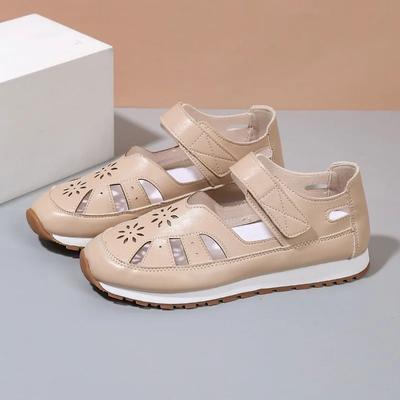 Женская обувь 2025 Бренд Закрытый носок Женские сандалии Повседневные Летние Новые Большой размер Ажурные Легкие На плоской подошве На низком каблуке Zapatos