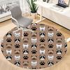 1pc French Bulldog Pattern Carpet for Office Non Slip, Round Carpet, Soft & Comfortable, Carpet for Office, Lightweight Round Floor Mat
