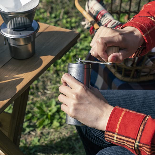 Vintage Inox Coffee Mill, Made In Japan, Authentic VINTAGEINOX, Hand Grinding, Ceramic Blade, Stainless Steel, Aged Finish, Shatterproof, Dishwasher