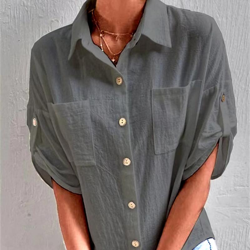 Женская рубашка, повседневная свободная рубашка с длинными рукавами