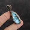 Tree Of Life Larimar Pendant Copper Wire Wrapped Jewelry Gemstone Pendant Handmade Women Jewelry Copper Wire Wrap Pendant Birthstone Pendant