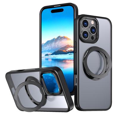 Для iPhone 16 Pro Чехол для телефона Прозрачный Магнитный Вращающийся Кронштейн Magsafe для Apple 15 Защитный Чехол