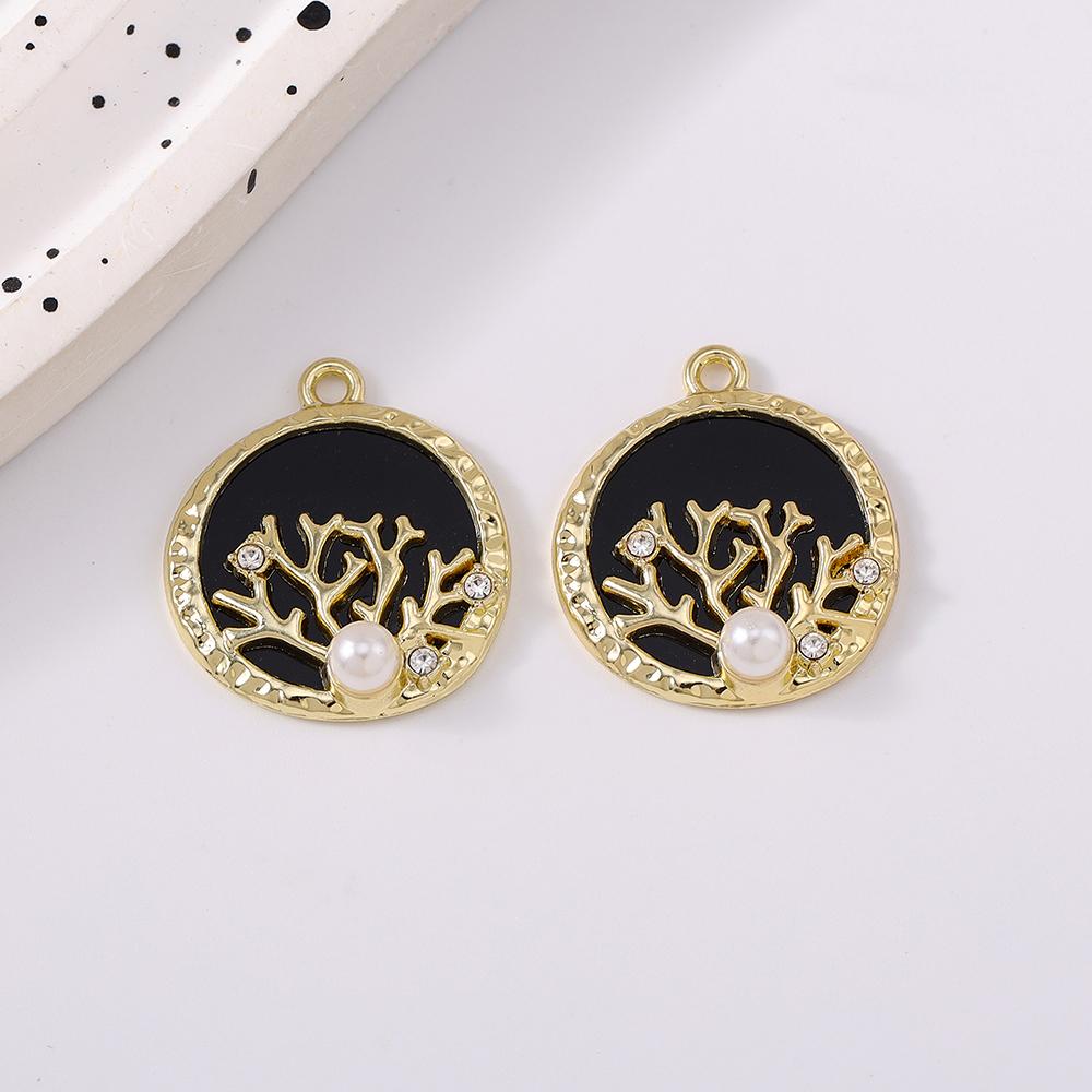 5pcs Pretty Enamel Pearl Coral Charms Pendants for Jewelry Making Necklace Earrings Bracelet DIY Accessories Supplies