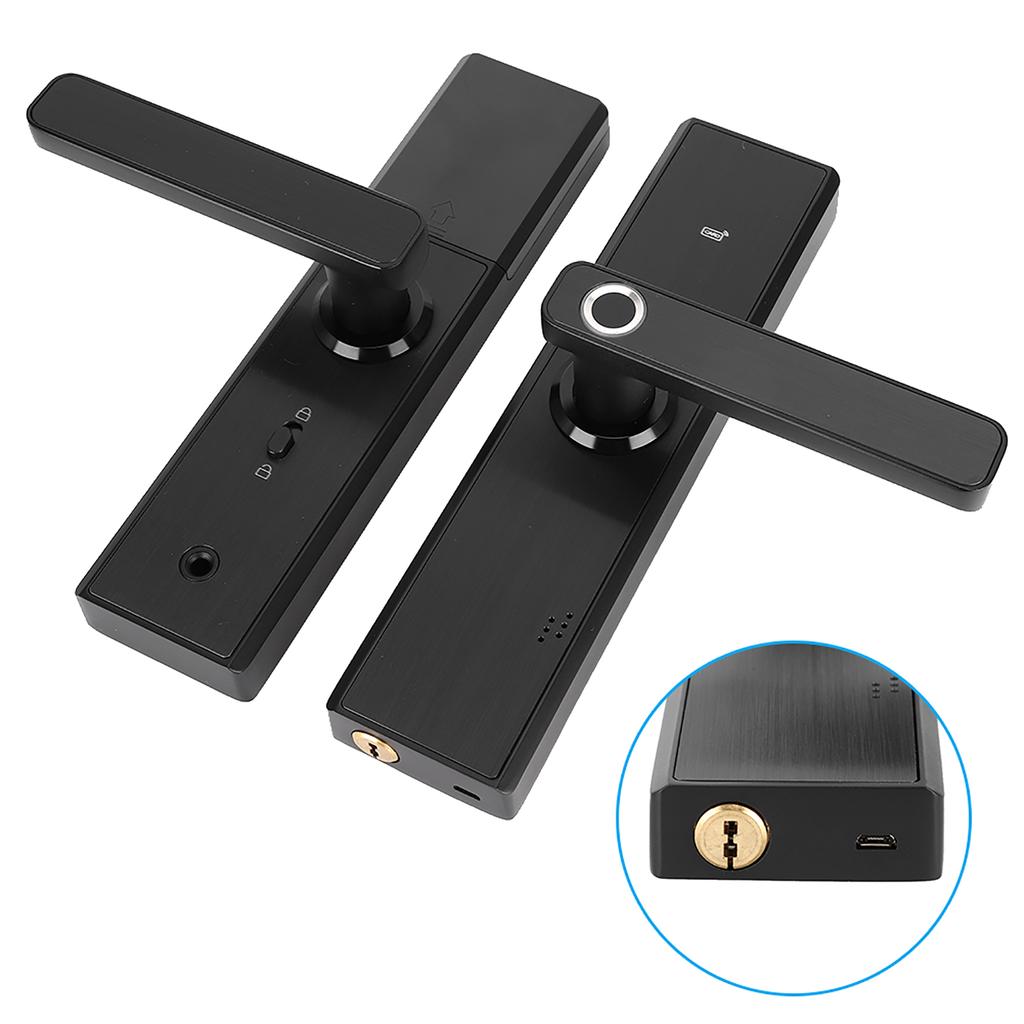 WiFi Touch Screen Fingerprint Password IC Card Smart Door Lock with Mechanical Key for Tuya
