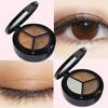 Tri-color Matte Shimmer Glitter Eye Shadow Palette Earth Color with Mirror with Brush Long-lasting Women Makeup Tools