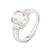 Серебряное кольцо с натуральным зеленим аметистом 2.913ct, фианитами (2111009) 3.92 гр. 925 пробы